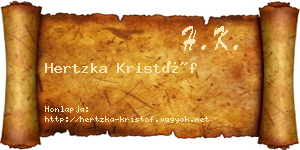 Hertzka Kristóf névjegykártya