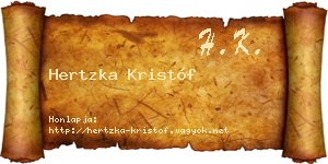 Hertzka Kristóf névjegykártya