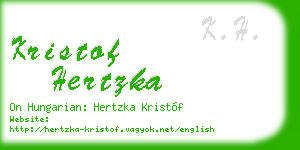 kristof hertzka business card